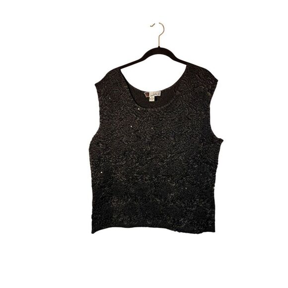 John A vintage, women’s stretch, sequin, embellished top size XL  - Picture 2 of 4